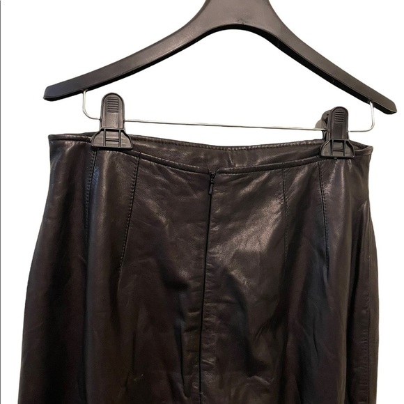 Vintage Emanuel Ungaro Leather High Rise Waist Tapered Straight Leg Pants - Picture 6 of 8